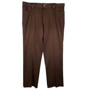 INSERCH Mens 44 Dress Pants Brown Wide Leg Flat Front Tailored Classic Stretch